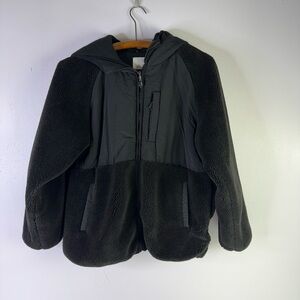 Zara kids black fleece jacket ~ size 10-11